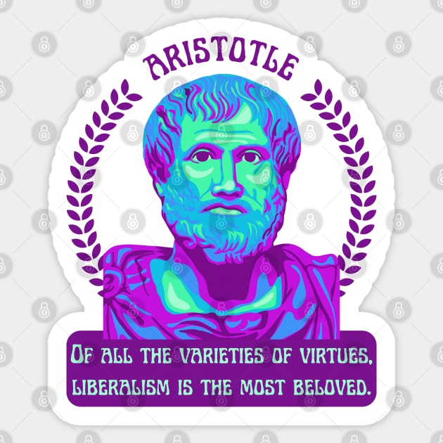 Aristotle Portrait and Quote Sticker by Slightly Unhinged